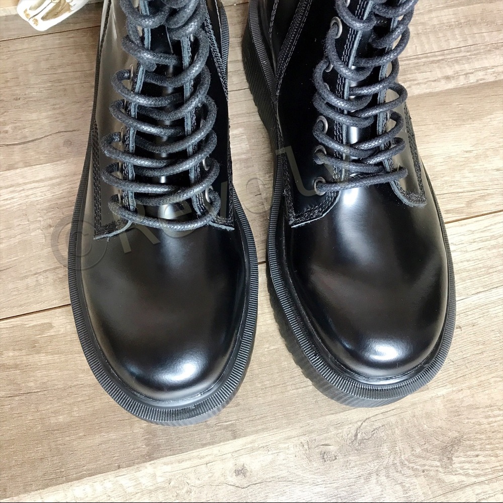 New Jeffrey Campbell Sopas Combat Boots Black Platform Size 9.5 - Picture 3 of 9